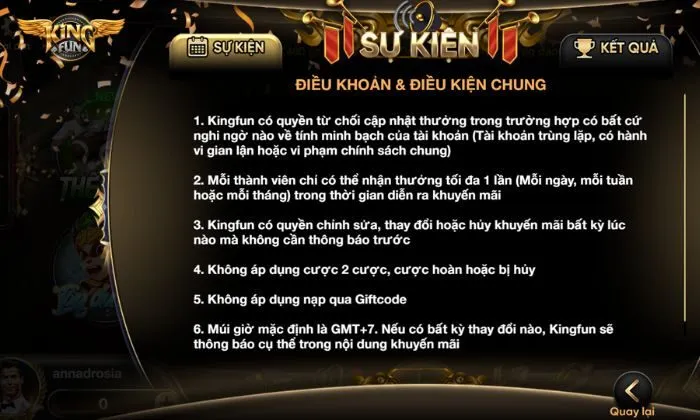 Khuyến mãi: Code tân thủ 10K, thưởng 100% nạp đầu Tuân thủ các điều khoản và điều kiện chung