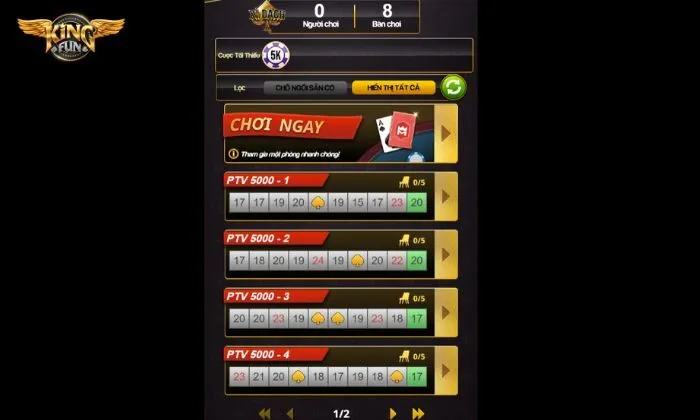 Xì Dách Kingfun Cách thức đặt cược tại sảnh game Xì Dách Kingfun